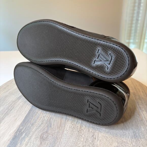 Authentic Louis Vuitton Black Monogram Move Up High Top Sneakers Shoes Size 7.5 - Picture 13 of 13